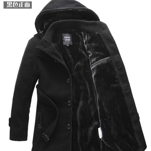 AliExpress Men's Autumn and Winter New Style Fluffy Woolen Coat Men's Korean Style Slim-fit Large Size Solid Color Trenchcoat for Men