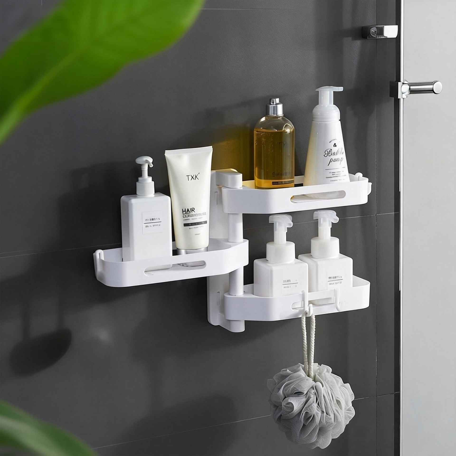 Cross-border punch-free bathroom bath multi-layer storage rack wall-mounted towel storage organizer cosmetic storage box