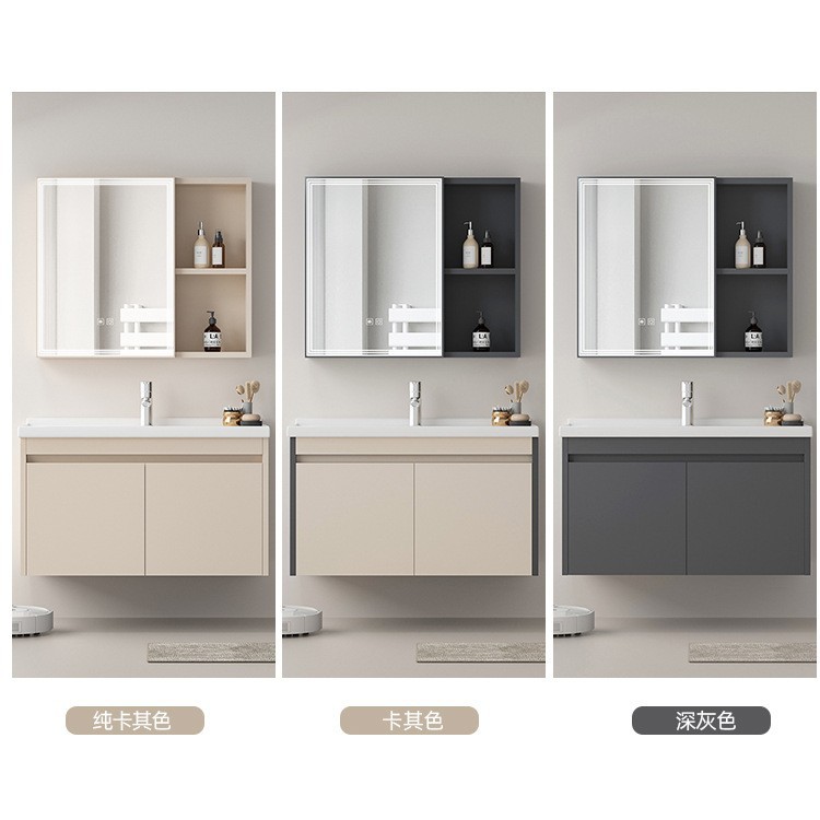 Gabinete de baño de aleación de aluminio de abeja moderno simple lavado de mano lavado de cara cerámica unidad gabinete de lavabo combinación de lavabo tipo pequeño