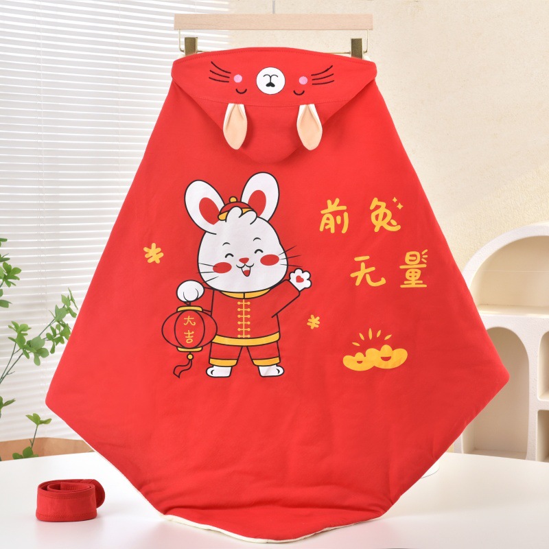 진한 빨강 토끼 봄/여름용 얇은 솜 380g