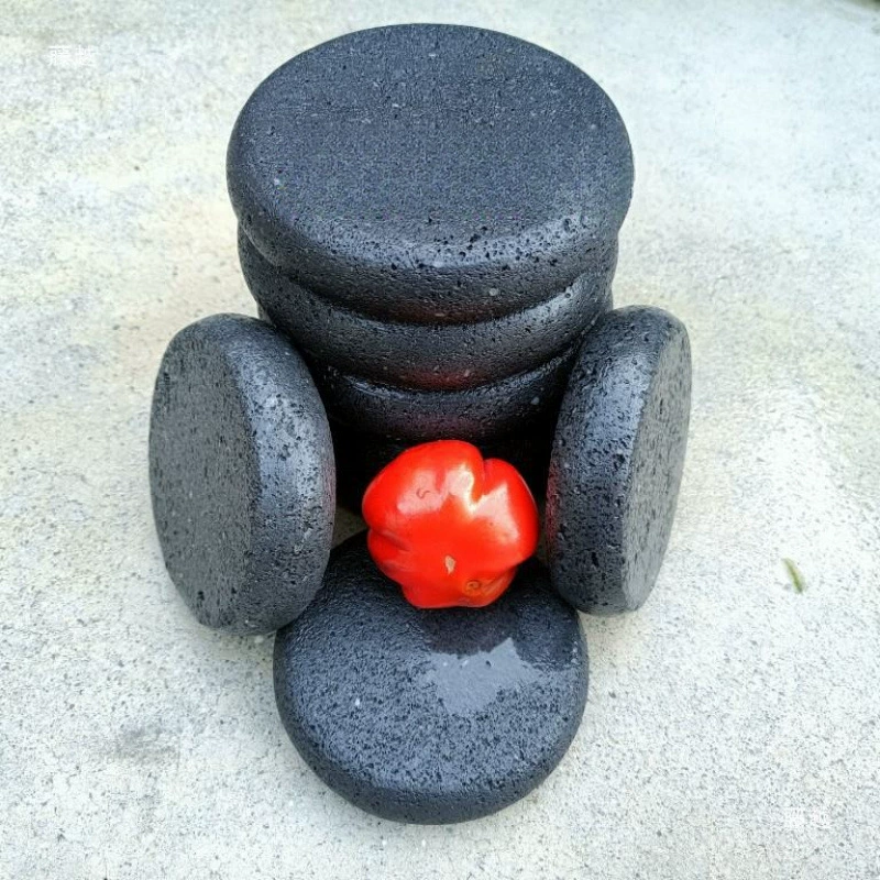 Volcanic stone barbecue slate Korean barbecue west dining barbecue barbecue Japanese -style hotel stone mini round stone plate