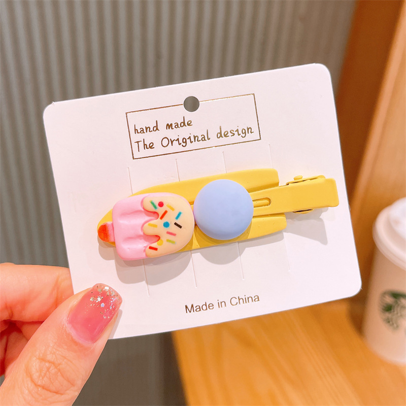 Pastel de helado maquillaje clip chica dulce lindo sin costuras horquilla flequillo clip de color caramelo clip lateral accesorios para el cabello
