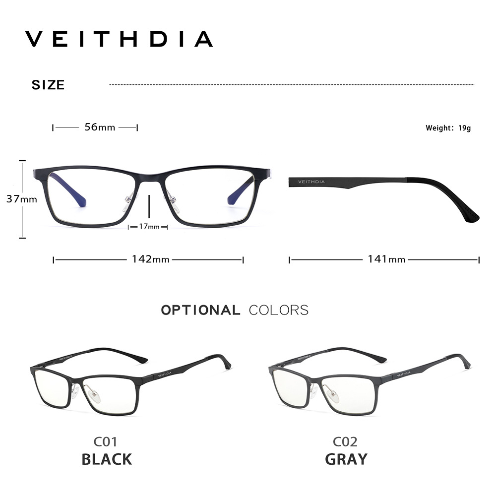 Marco de apertura de marco completo aluminio magnesio anti-luz azul espejo óptico de miopía marco hombre cuadrado simple negocio cómodo 8706