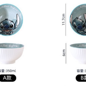 Disneyland Stitch Series Snacks Platos de dibujos animados Platos de arroz Tazón de vajilla Juego de horno microondas Regalos de inauguración