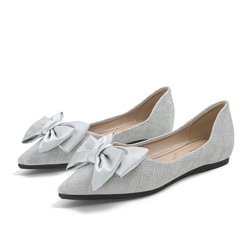 Pointed single shoe women's 2024 new versatile fairy evening style flat shoes women's shallow mouth large size women's shoes 41-43