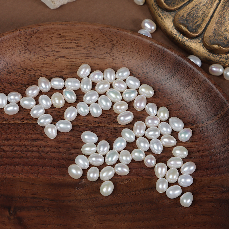 5mm half-hole natural freshwater pearl loose beads DIY handmade jewelry making material wholesale