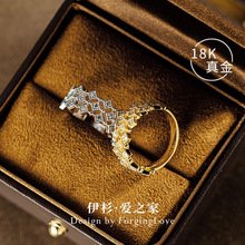 18K��ָ���ϵ��ʱ�аٴ�Au750������Ƕ�ƽ��鱦����31416