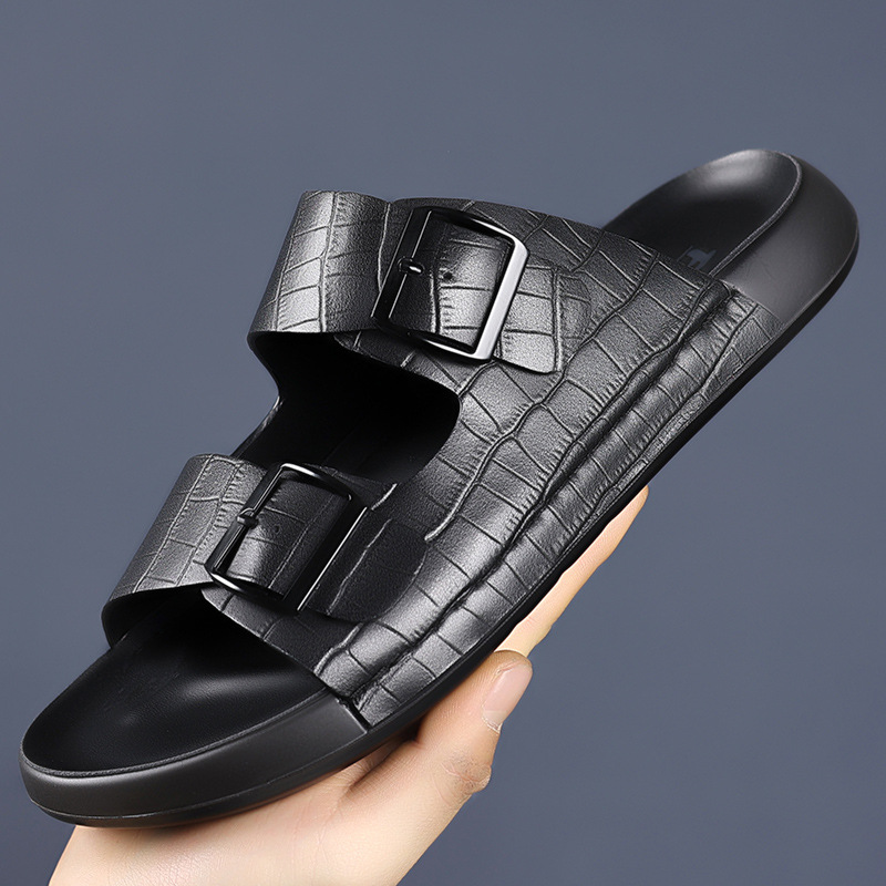 Nuevas sandalias de moda boutique transfronterizas para hombres, sandalias de calidad para interiores y exteriores, zapatos de playa transpirables casuales británicos