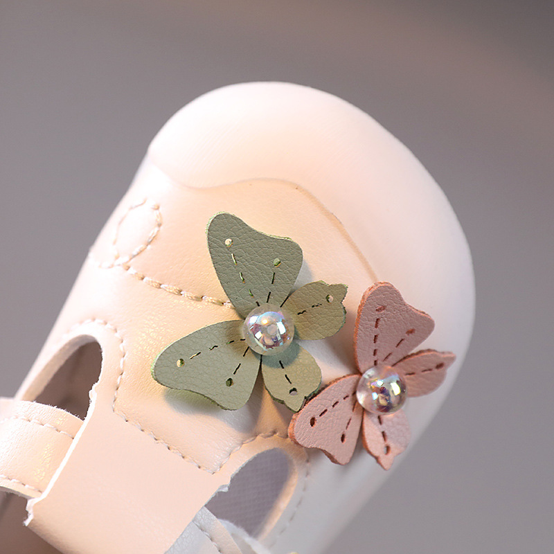 Scarpe da fiore primaverili e autunnali per bambini coreane con suola morbida in pelle da principessa per bambina singola da 0-1-2 anni_voghion.com