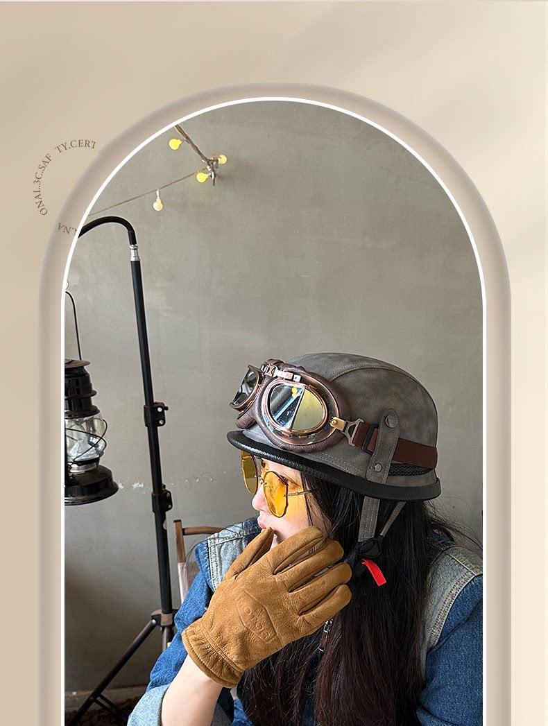 3C Certified German-Style Steel Helmet, Retro Military Safety Helmet, Gangster Chaos Helmet, Scooter Motorcycle Helmet