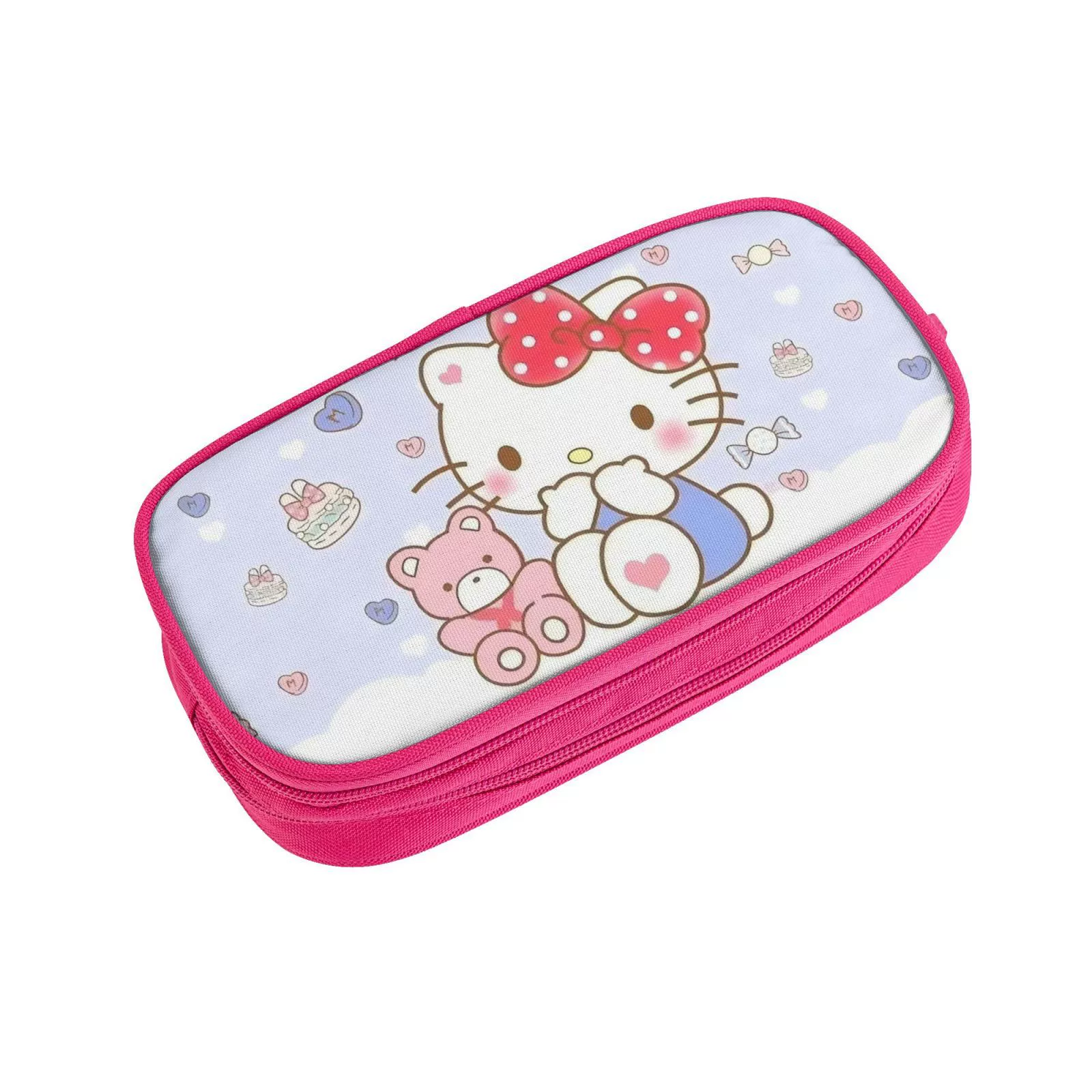 Hello Kitty, фуксия двухслойный мультяшный пенал для начальной школы, новая коллекция, начальная и средняя школа