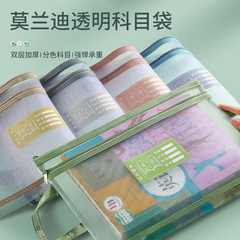学科科目バッグa4二重メッシュ収納オフィスバッグ学生資料本作業分類ファスナー透明バッグ