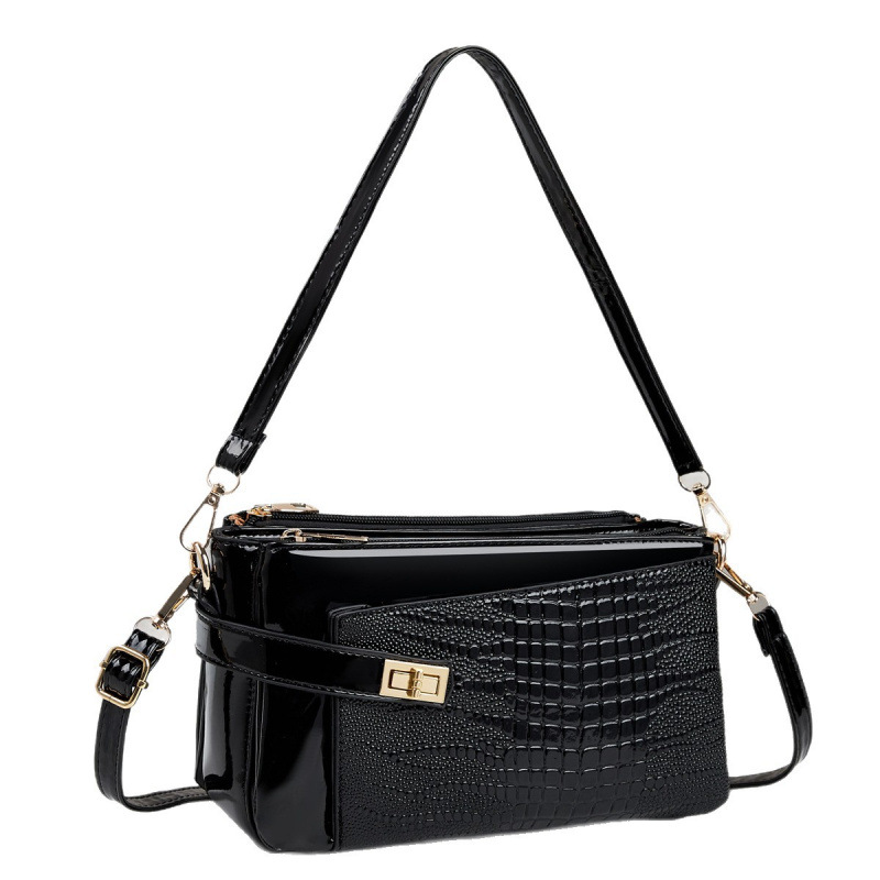 Bolso Cuadrado Pequeño con Estampado de Cocodrilo para Mujer de PU con Cierre de Cremallera para Uso Diario image 6