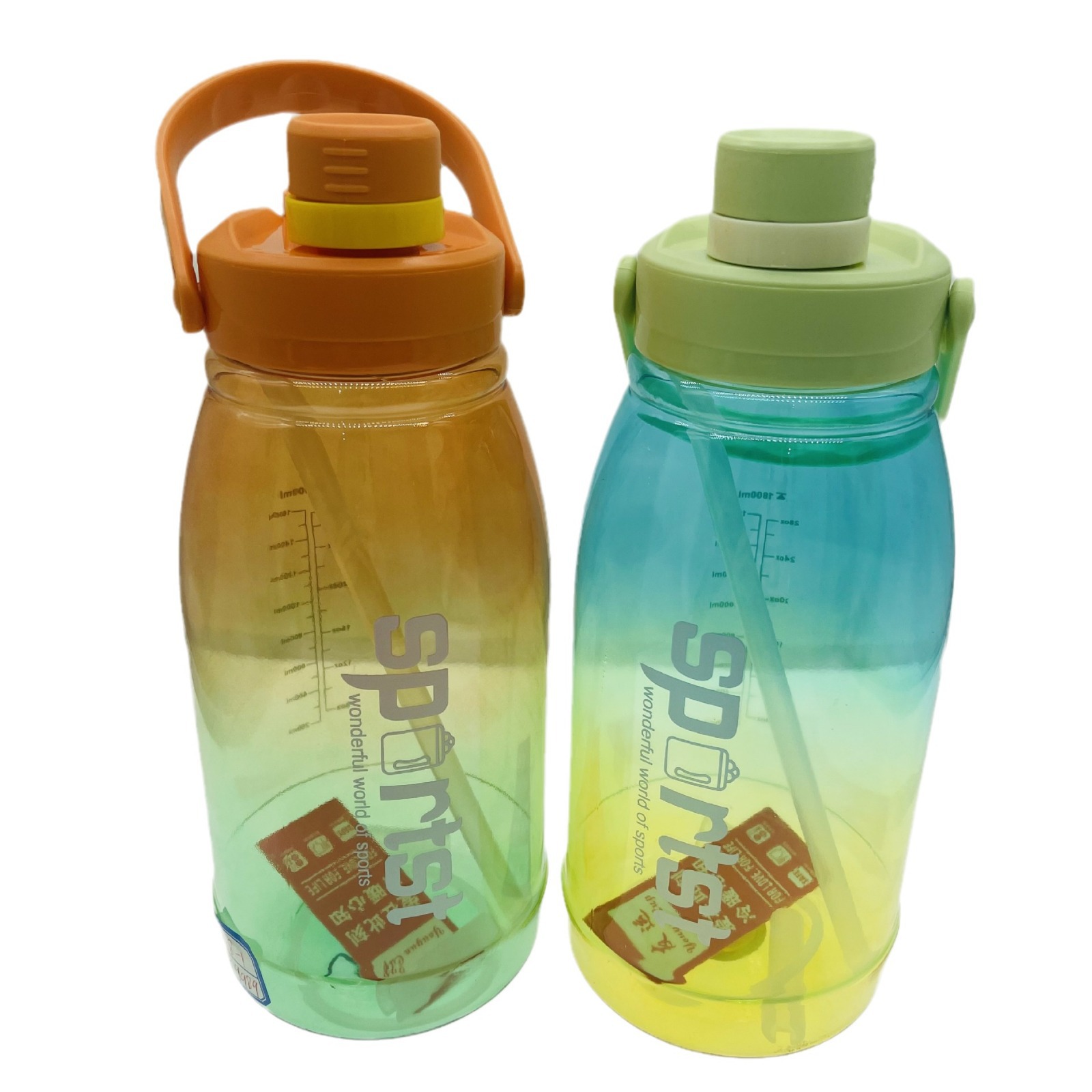 Youyun estudiante taza de agua de plástico colorido deportes al aire libre al por mayor portátil 2000ml espacio taza deportes hervidor al por mayor