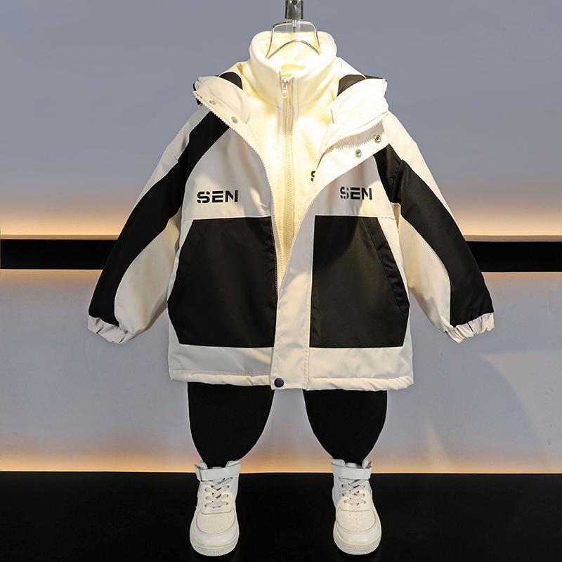 남학생 3 대 1 러쉬 재킷 2024 년 가을과 겨울 새로운 세련 된 유행  소녀 겨울 옷 어린이 가을