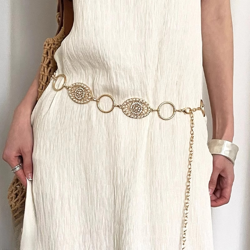 Böhmische Taillenkette Damen Ethno Stil Blumen Gürtel Für Kleid_voghion.com