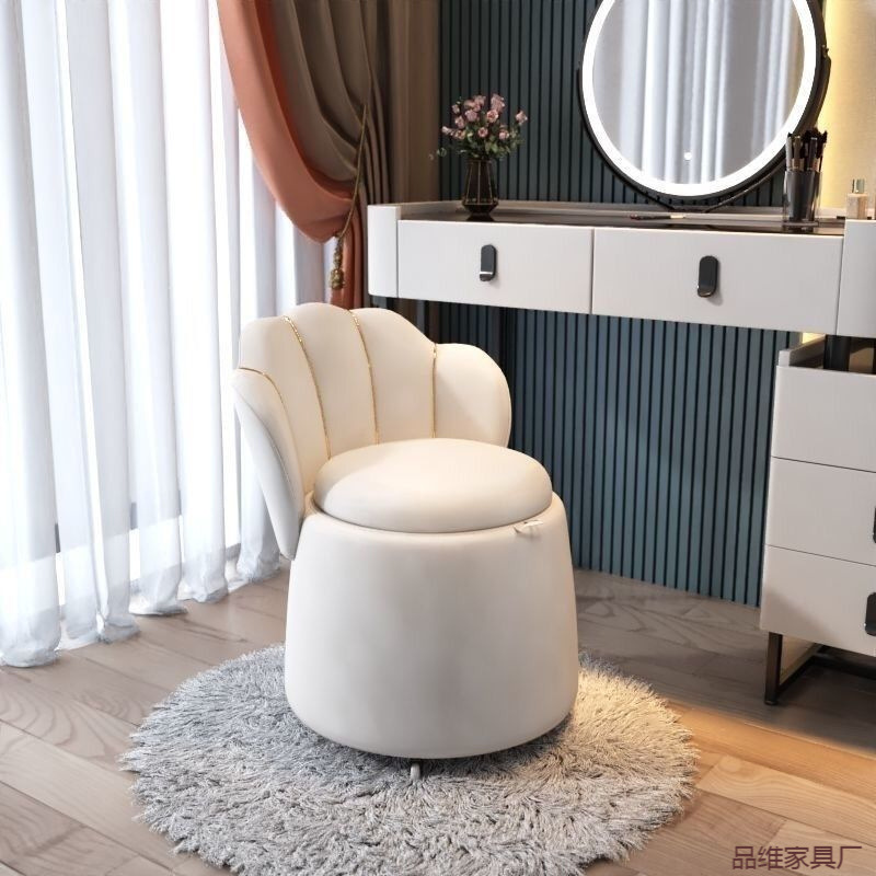 Nuevo tipo de silla de maquillaje de lujo ligero hogar dormitorio respaldo silla de almacenamiento silla de maquillaje