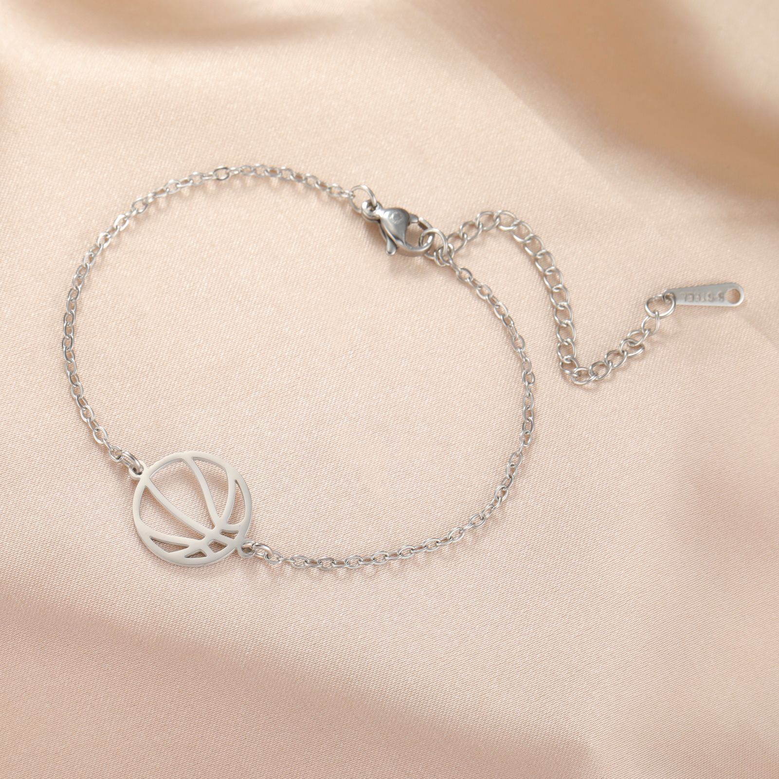 Hollow Out Design Simple Style Basketball 304 Stainless Steel Bracelets In Bulk