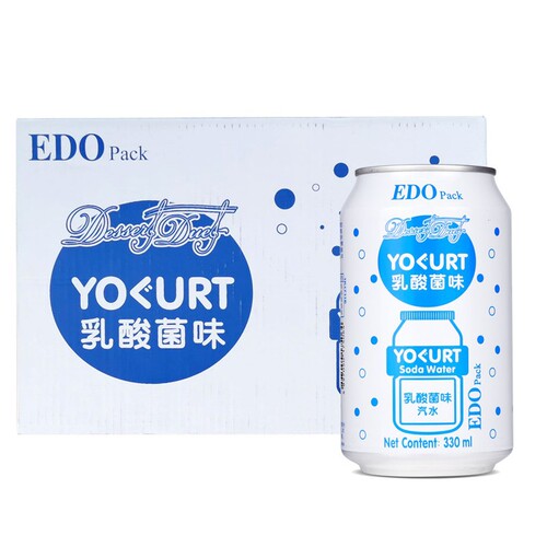 EDO Lactic Acid Bacteria Soda Carbonated Drink 330ml*24 Cans Full Box Bozi Soda Sparkling Fruit Flavor Beverage