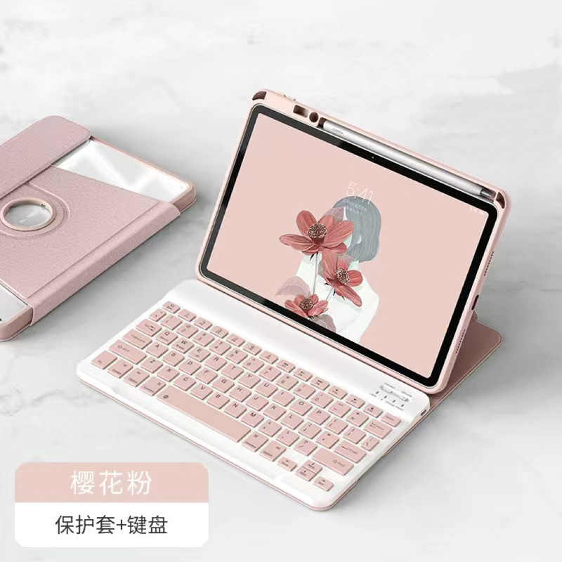 Suitable for Ipad11 A16Pro11 Tablet Rotating Protective Case Air11 Acrylic Pen Slot Round Cap Bluetooth Keyboard Suitable for Ipad11 A16Pro11 Tablet Rotating Protective Case Air11 Acrylic Pen Slot Round Cap Bluetooth Keyboard