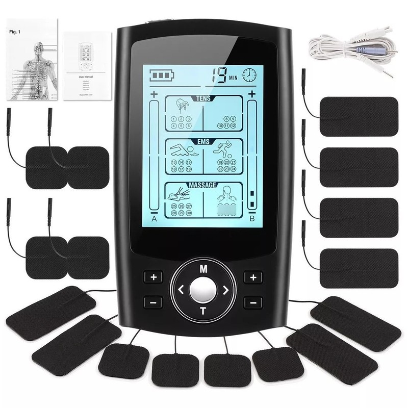 亚马逊沃尔玛新款36/24模充电脉冲理疗按摩器TENS EMS肌肉刺激器|undefined