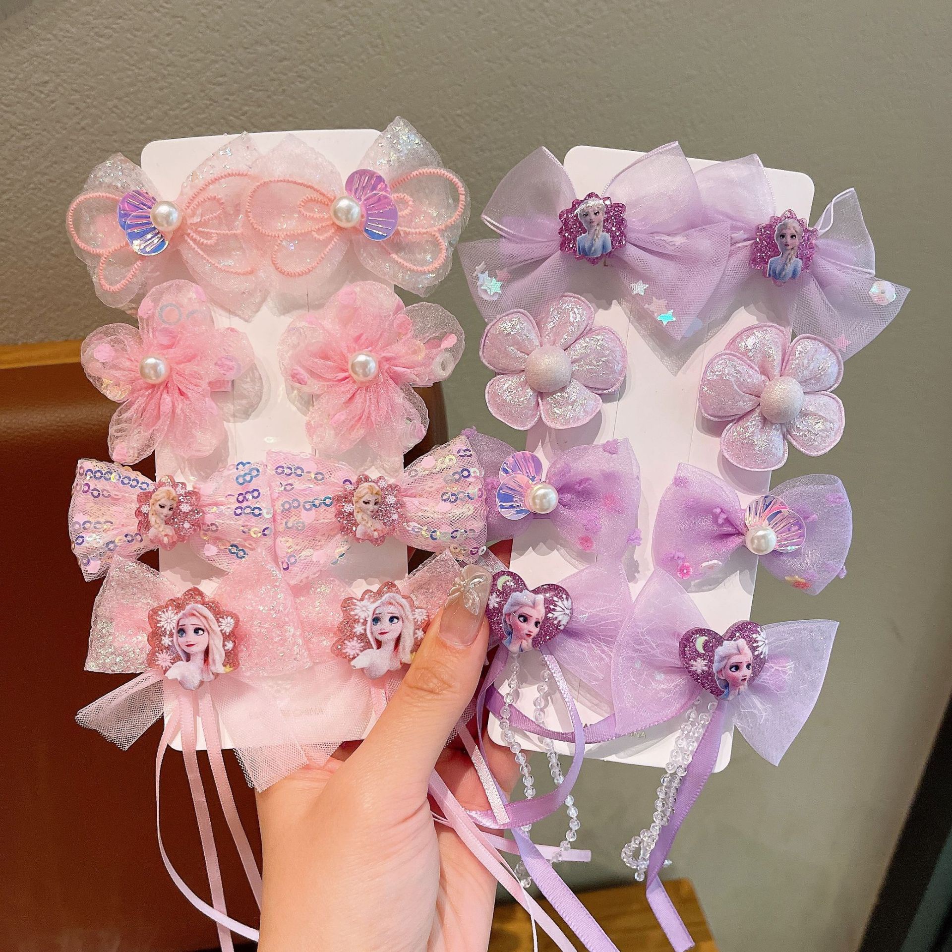 Horquilla de hielo y nieve para niños Aisha Princess bowknot borla horquilla niña Romance clip dulce flequillo accesorios para el cabello