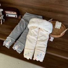 女童蚕丝棉加厚打底裤冬装新款宝宝保暖三层加厚夹棉长裤一条过冬