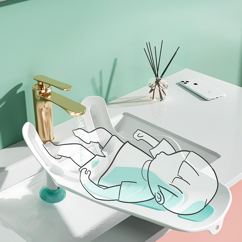 Bebé Butt lavado artefacto bebé Butt lavado recién nacido multi-funcional PP bañera sentado y acostado niños y niñas