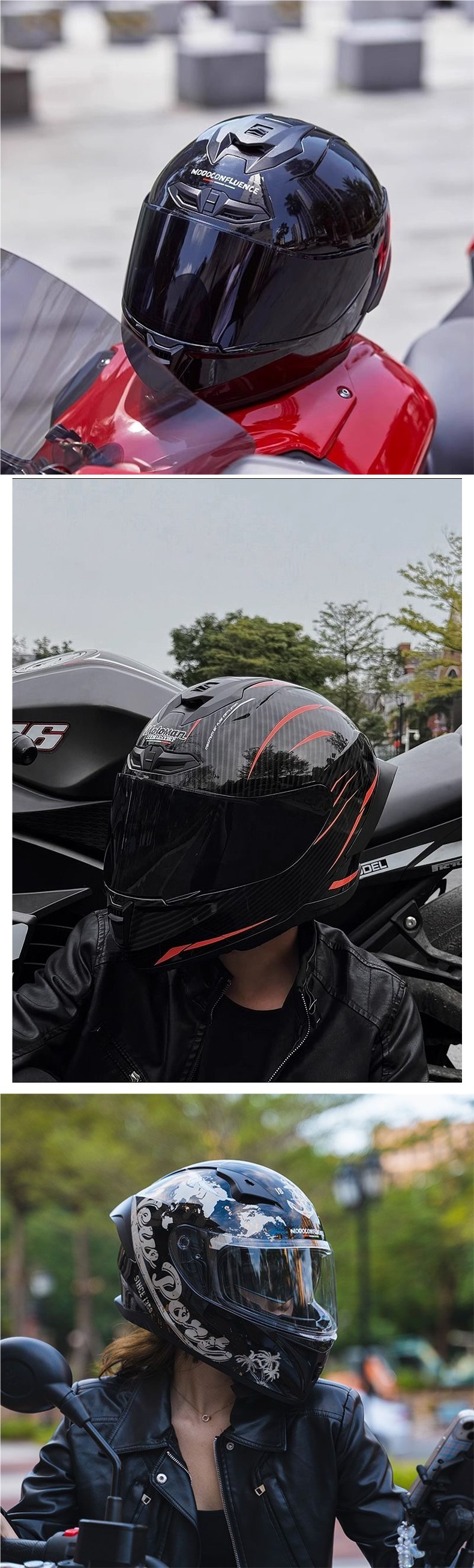 Motorcycle Helmet Full Face Cruiser Motorbike Four Seasons Anti-fog