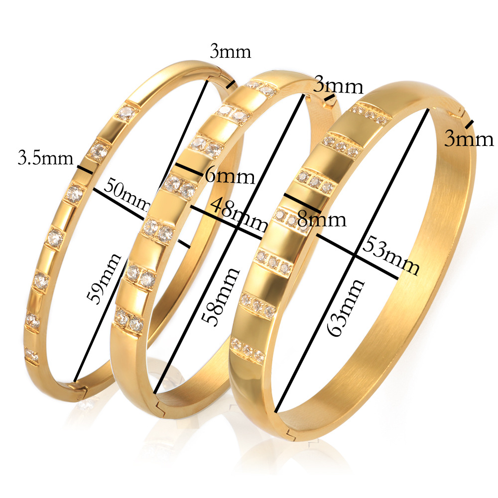 Titanium Steel Material Elegant Solid Color Titanium Steel Bangle In Bulk