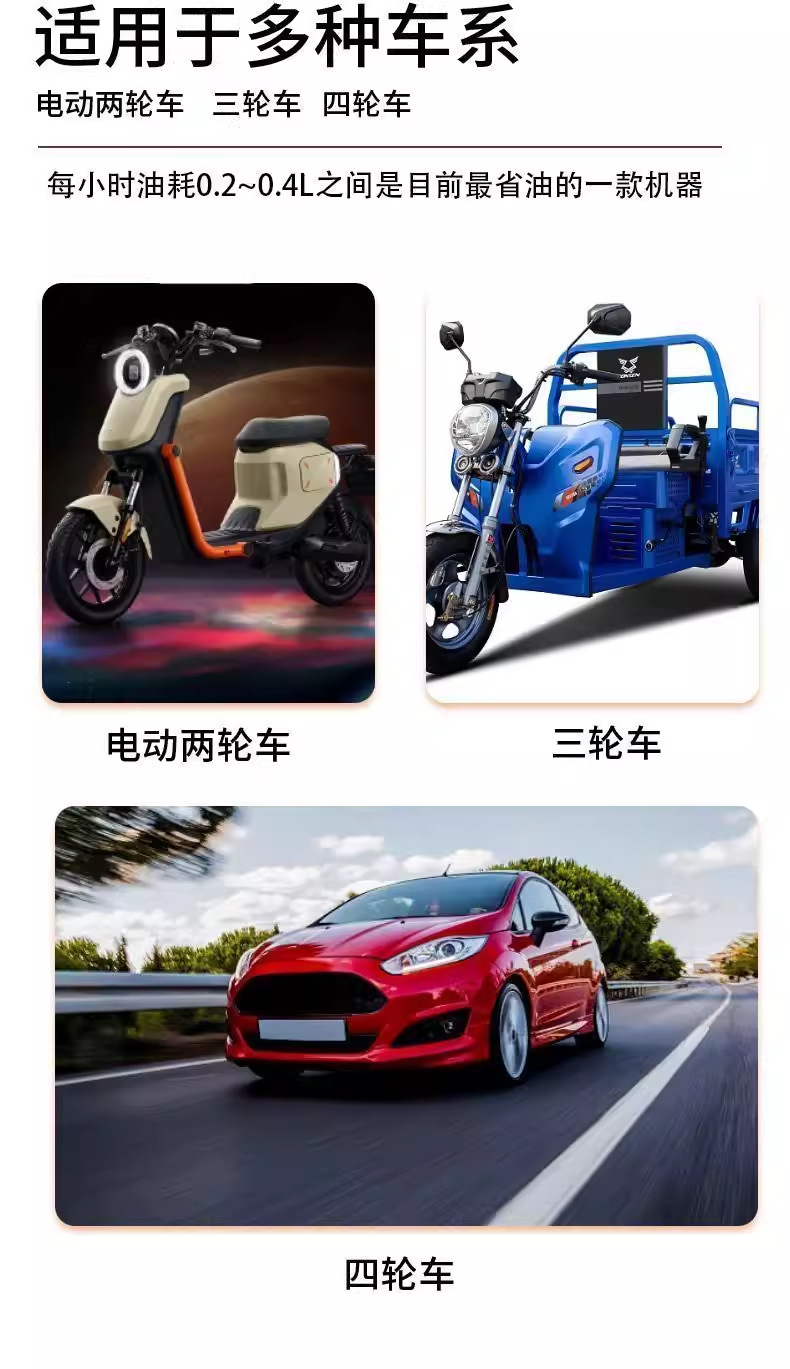 Electric Vehicle Range Extender Generator 48V60V72V Volt Portable Power Bank for Three or Four-Wheeled Vehicles, No Installation Needed, Inverter