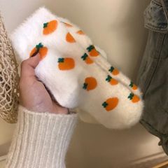 Waterproof Mink Fleece Women's Mid-Calf Socks Autumn/Winter New Coral Fleece Cute Warm Animal Fleece Cartoon Sleep Socks