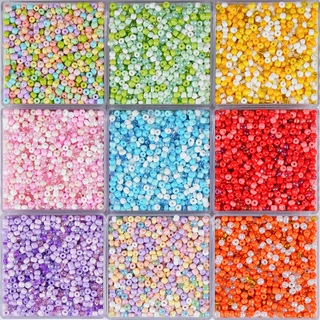 450g小米珠称斤混色烤漆米珠diy手机链串珠3-4mm玻璃珠子米珠混珠