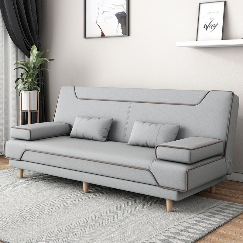 Office Shop Simple Folding Modern Double Single Dual-Use Small Apartment Solid Wood Leather Sofa Nap Bed Rental Room