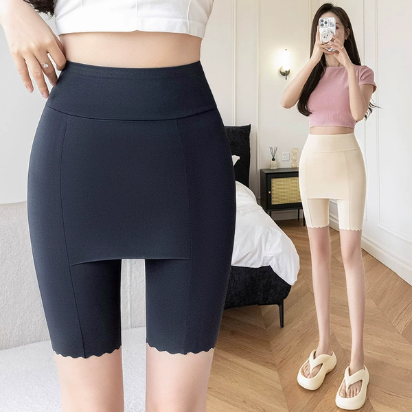 [Pure cotton crotch] black + skin color