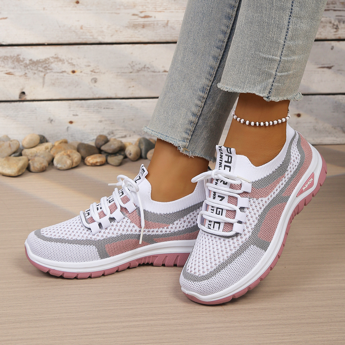 Women's Shoes Cross-border Large Size Women's Shoes Fly Woven Mesh...
