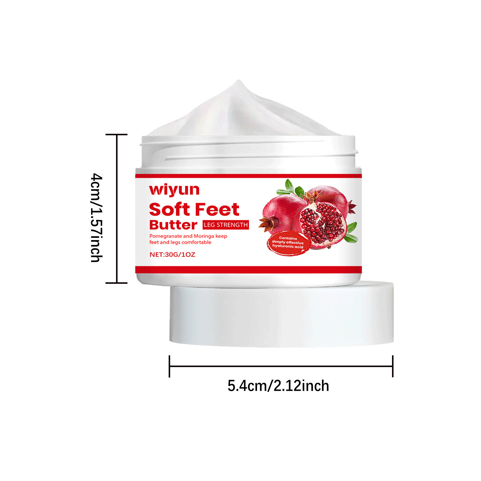 Fußpflegecreme, erweichende Fußpflegecreme mit Granatapfel-Moringasamen, feuchtigkeitsspendende Fußcreme für die Ferse_voghion.com