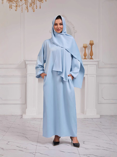 Spring New Middle Eastern Style Fashion Elegant Dubai Turkish Headscarf Robe