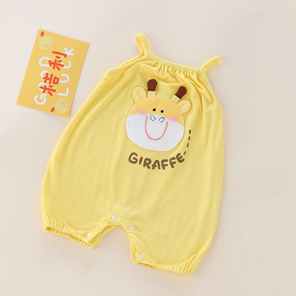 Bebé honda mono lindo dibujos animados sección delgada transpirable verano recién nacido hombres y mujeres bebé mameluco súper lindo