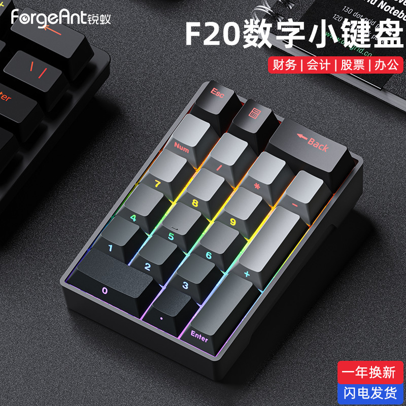 Ruiyi F20 デジタルメカニカルキーパッド有線 20 キーラップトップ外部ミニポータブル財務オフィス|undefined
