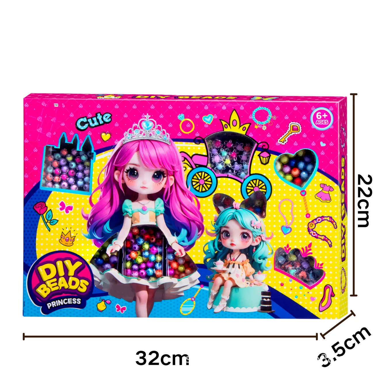 儿童精致公主串珠玩具创意手工DIY手链制作饰品礼盒套装益智开发