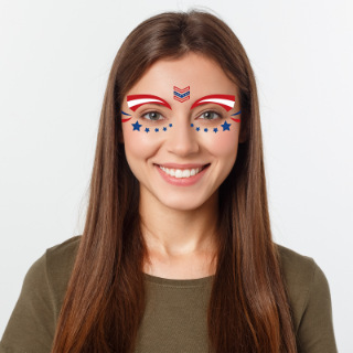 Masquerade Musical Party make up facial sticker USA Independence Day Theme USA Painted Party Waterproof  Face Temporary Tattoo Sticker