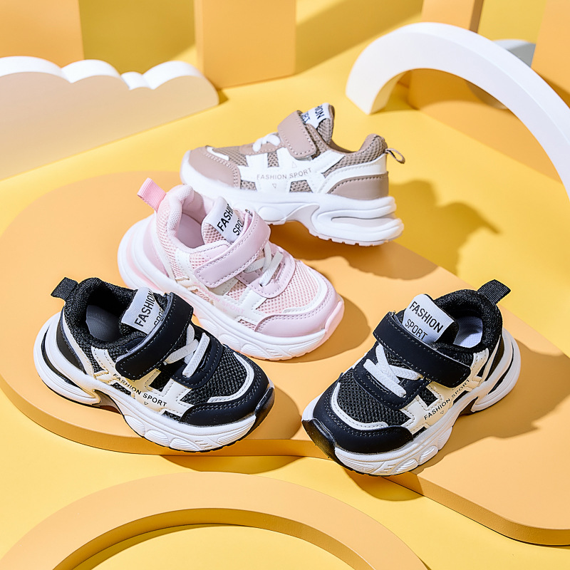 Zapatos deportivos para niños, niños, niñas, zapatos antideslizantes, zapatos de correr transfronterizos de malla transpirable