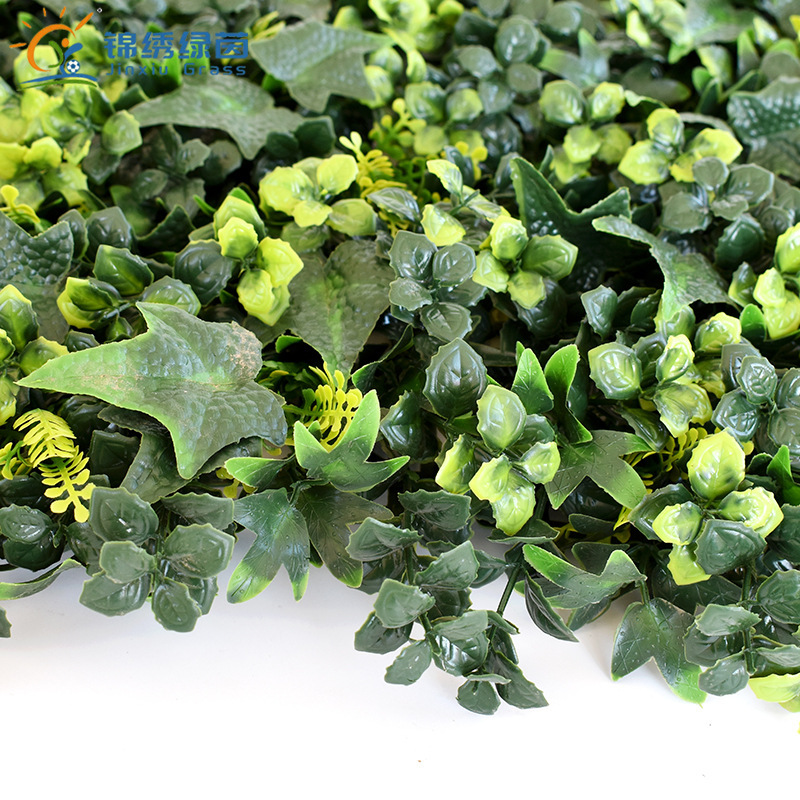 跨境供应室内外装饰仿真植物墙塑料绿植背景墙尤加利假草坪墙面|undefined
