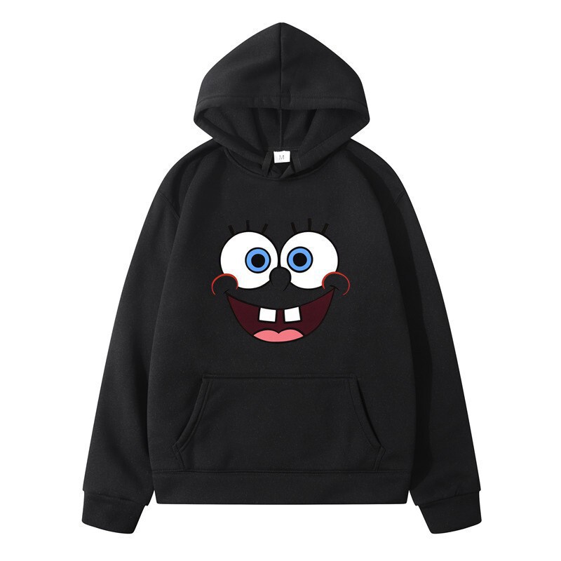 2025 Aliexpress Wish Smiley Face Print Trendy Fashion Personalized Spongebob Pattern Unisex Hooded Sweatshirt 2025 Aliexpress Wish Smiley Face Print Trendy Fashion Personalized Spongebob Pattern Unisex Hooded Sweatshirt