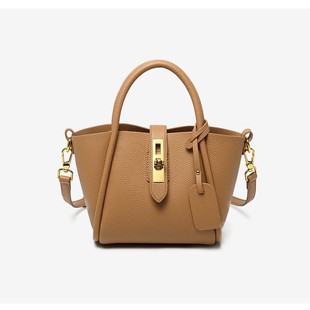 Cross-Department 2024 New Vegetable Basket Bucket Bag Texture Pure Color Crossbody Handbag