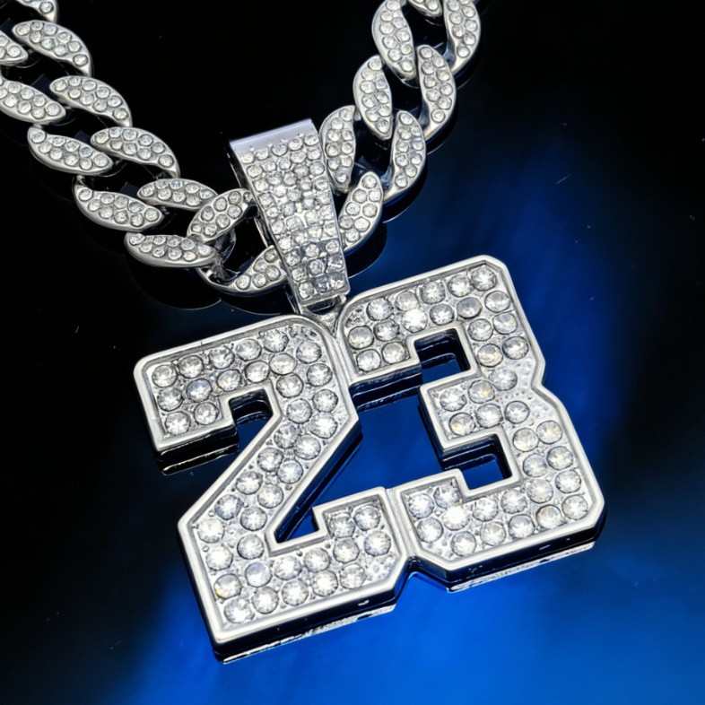 Collar de hip-hop europeo y americano, collar de diamantes de Cuba exagerado, 23 gráficos collares de diamantes al por mayor