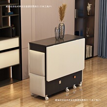 折叠餐桌家用小户型多功能可移动一桌四凳简易租房长方形吃饭桌子