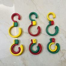 360度旋转S钩可折叠双头彩色挂钩婴儿推车钩子衣橱免打孔衣杆吊钩