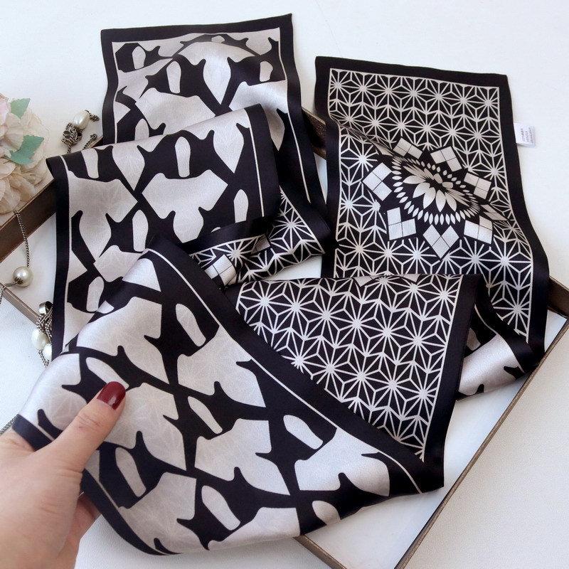 Universal silk summer long double-sided scarf